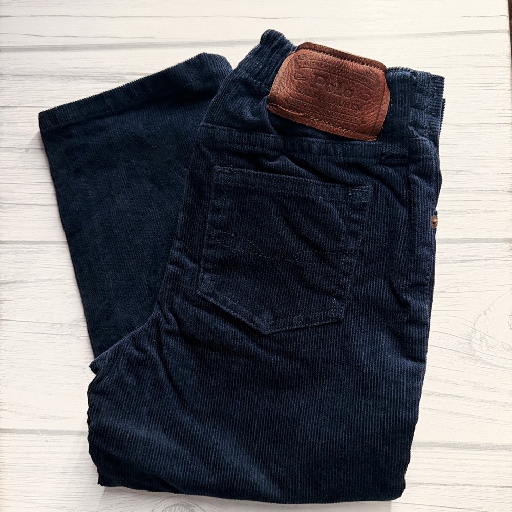 NWT Ralph Lauren Baby Boy Navy Stretch Corduroy Trousers Size 24M - MSRP: $50